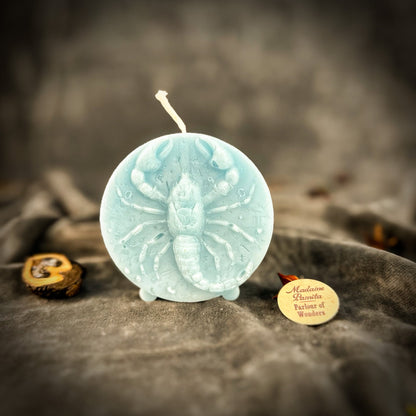 Beeswax Scorpio Scorpion Zodiac Spell Candle - Transformation, Power & Intuition
