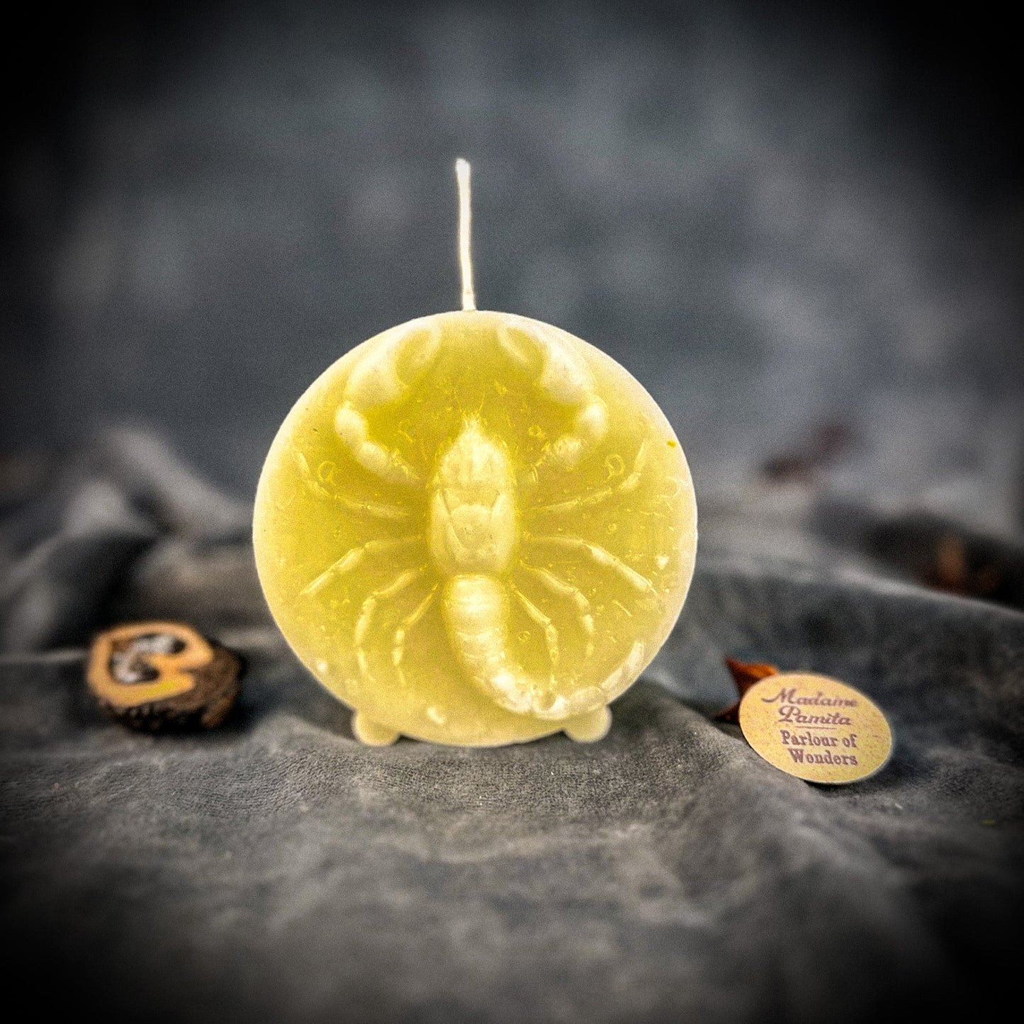 Beeswax Scorpio Scorpion Zodiac Spell Candle - Transformation, Power & Intuition