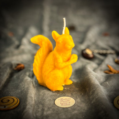 Beeswax Squirrel of Abundance Spell Candle - Savings, Prosperity & Preparation