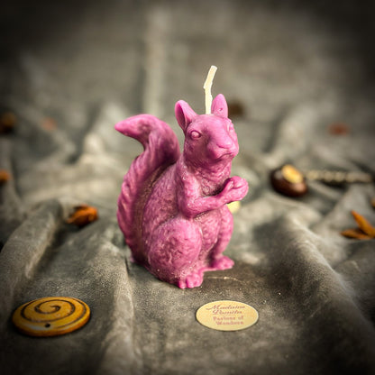 Beeswax Squirrel of Abundance Spell Candle - Savings, Prosperity & Preparation