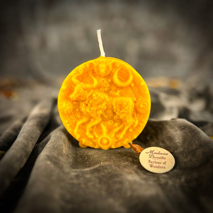 Beeswax Taurus Bull Zodiac Spell Candle - Abundance, Stability & Sensuality