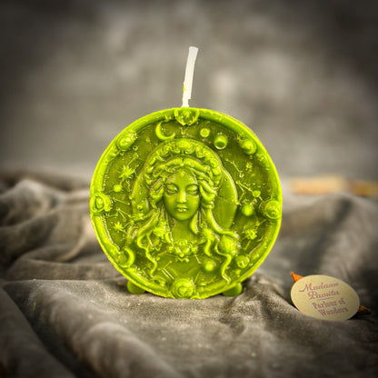 Beeswax Virgo Maiden Zodiac Spell Candle - Focus, Healing & Practicality