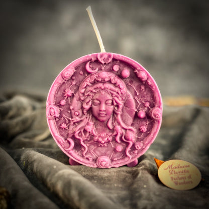 Beeswax Virgo Maiden Zodiac Spell Candle - Focus, Healing & Practicality