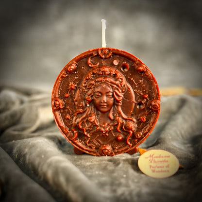 Beeswax Virgo Maiden Zodiac Spell Candle - Focus, Healing & Practicality