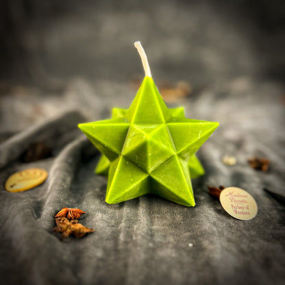 Beeswax Pentagram Merkaba Spell Candle - Protection, Ascension & Sacred Geometry