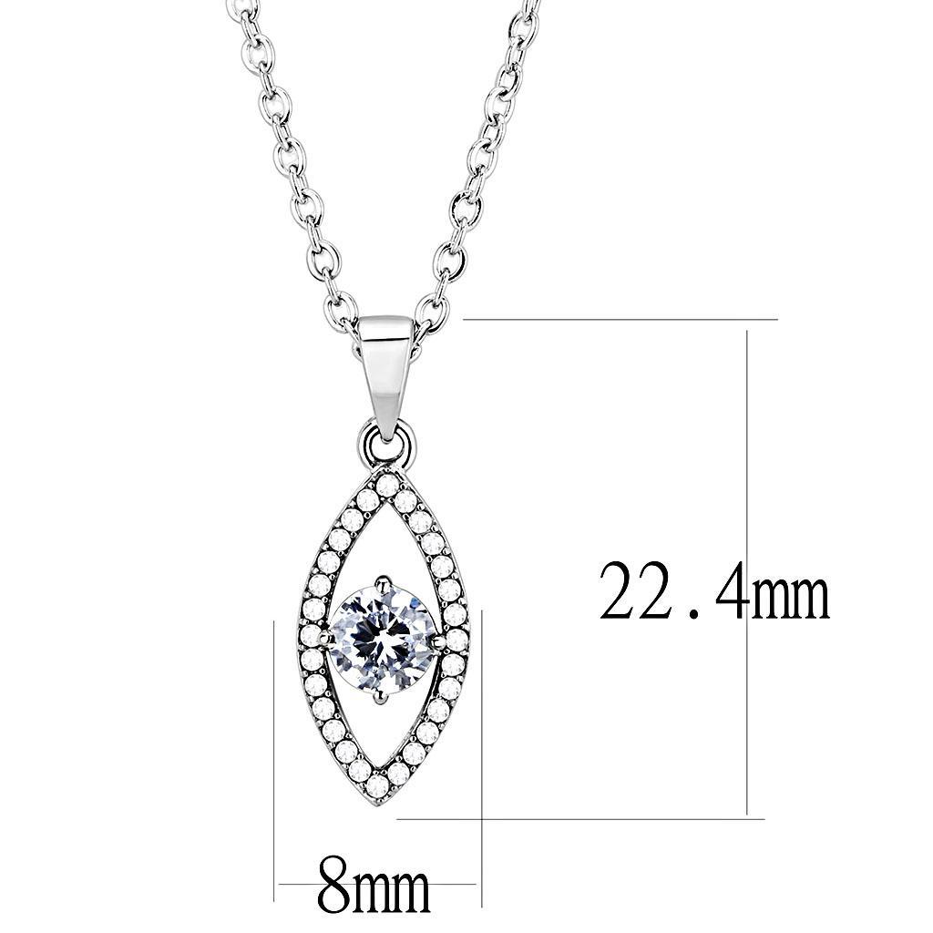 Classic 5mm CZ Pendant Necklace - Timeless Stainless Steel