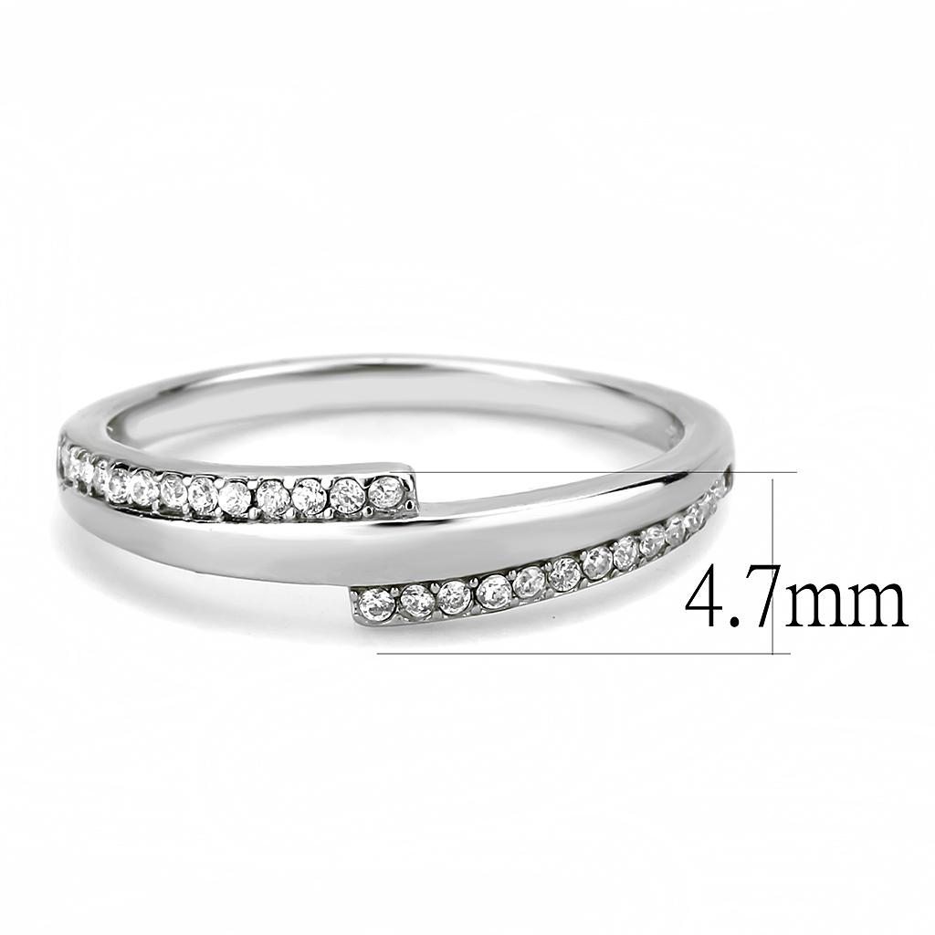 Radiant Elegance CZ Ring - Polished Stainless Steel