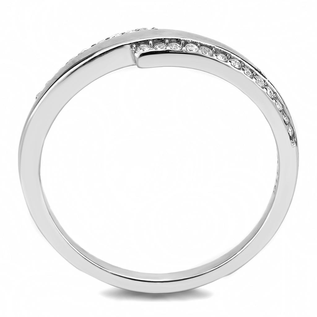 Radiant Elegance CZ Ring - Polished Stainless Steel