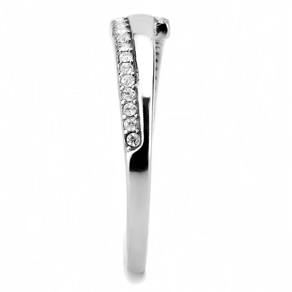 Radiant Elegance CZ Ring - Polished Stainless Steel