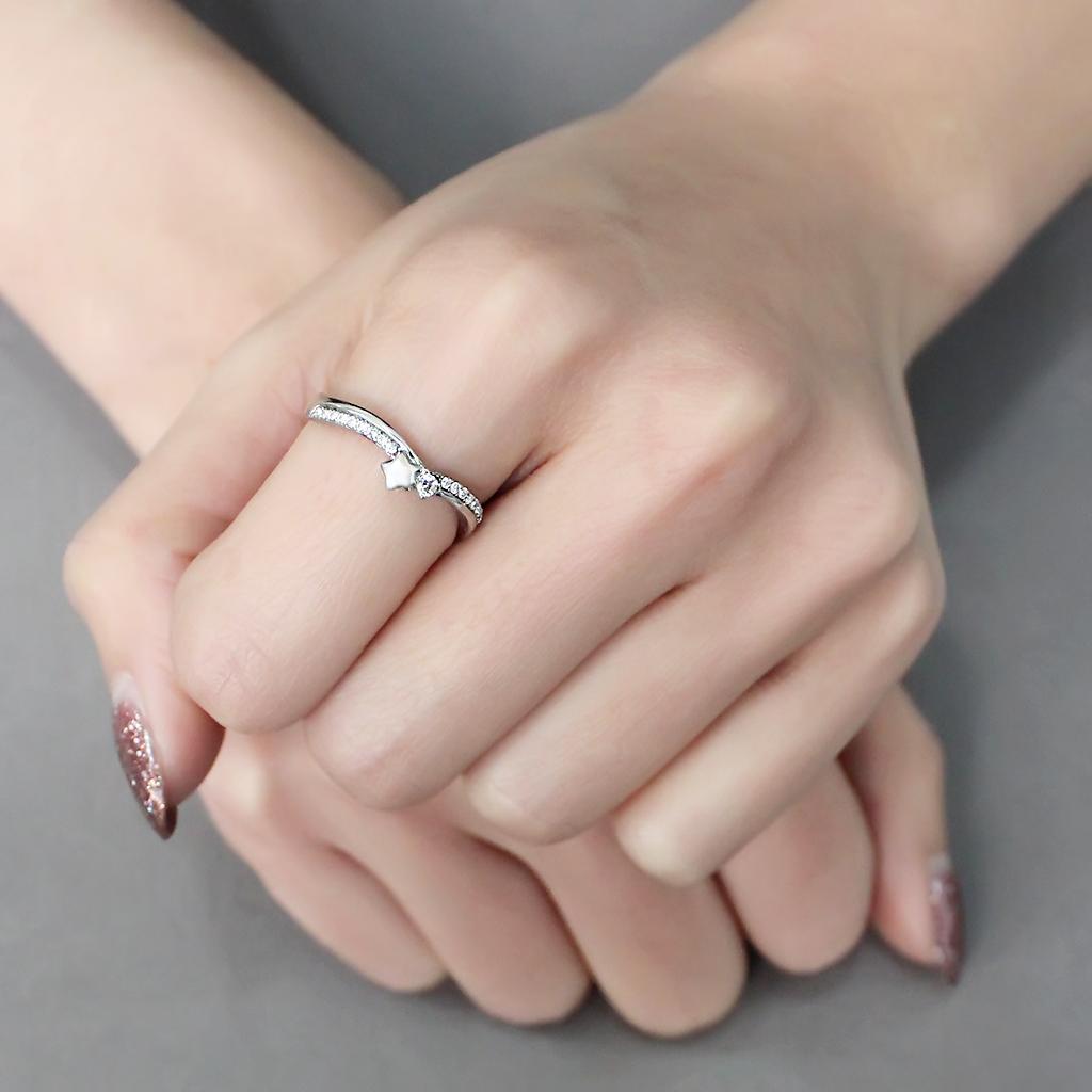 Dainty 2mm CZ Ring - Subtle Sparkle Stainless Steel