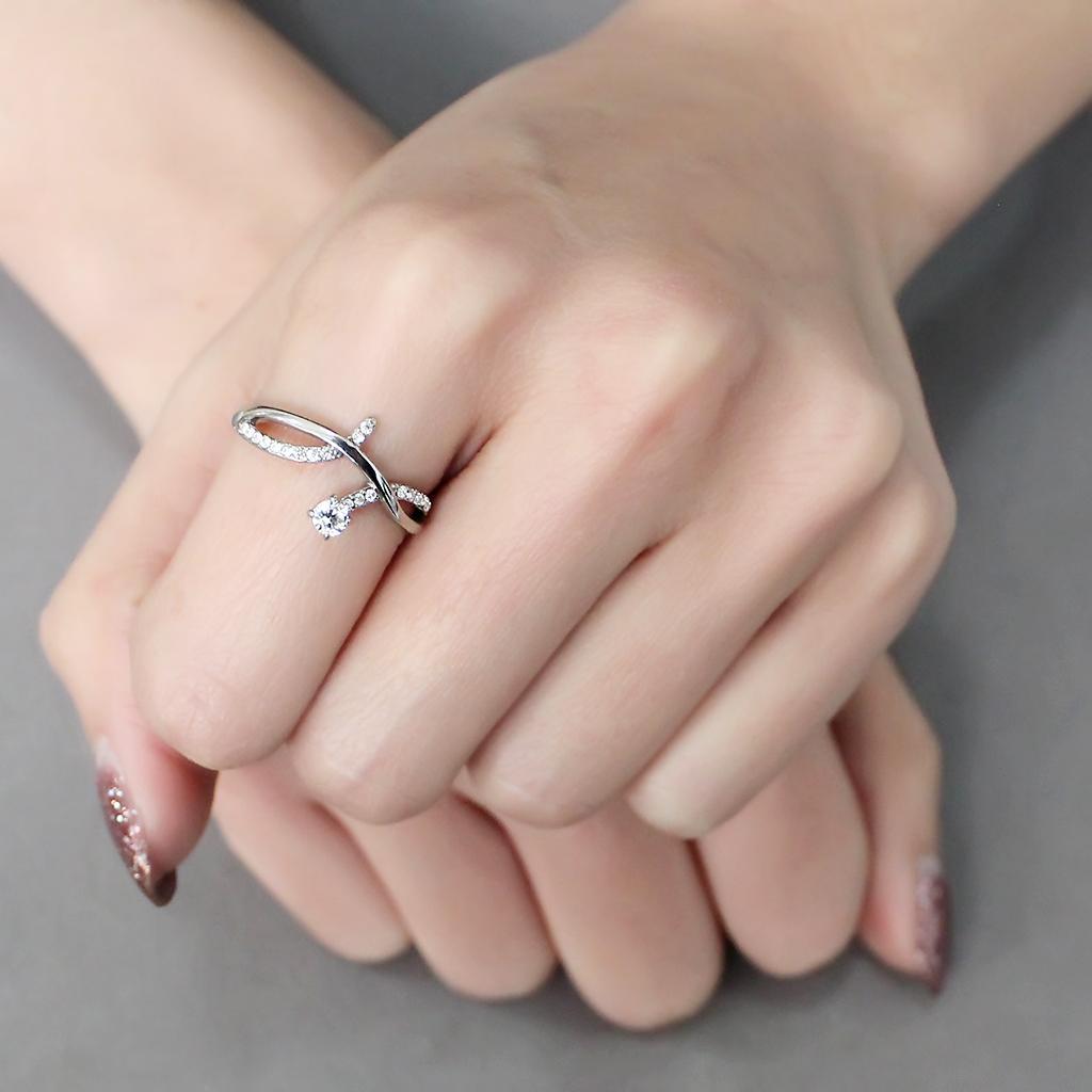 Petite 3mm CZ Ring - Minimalist Stainless Steel Design