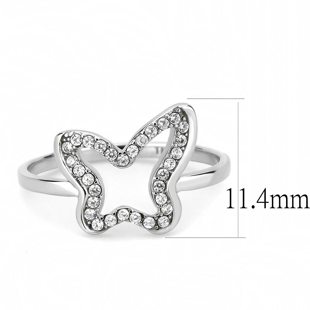 Delicate Sparkle CZ Ring - Ultra Lightweight Stainless Steel