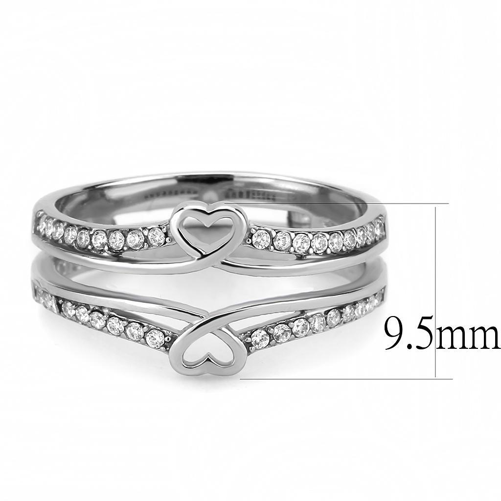 Clear CZ Stainless Steel Ring