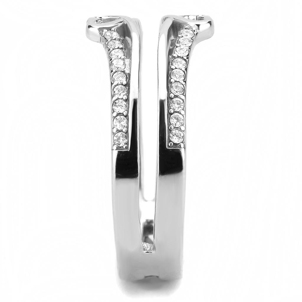 Clear CZ Stainless Steel Ring