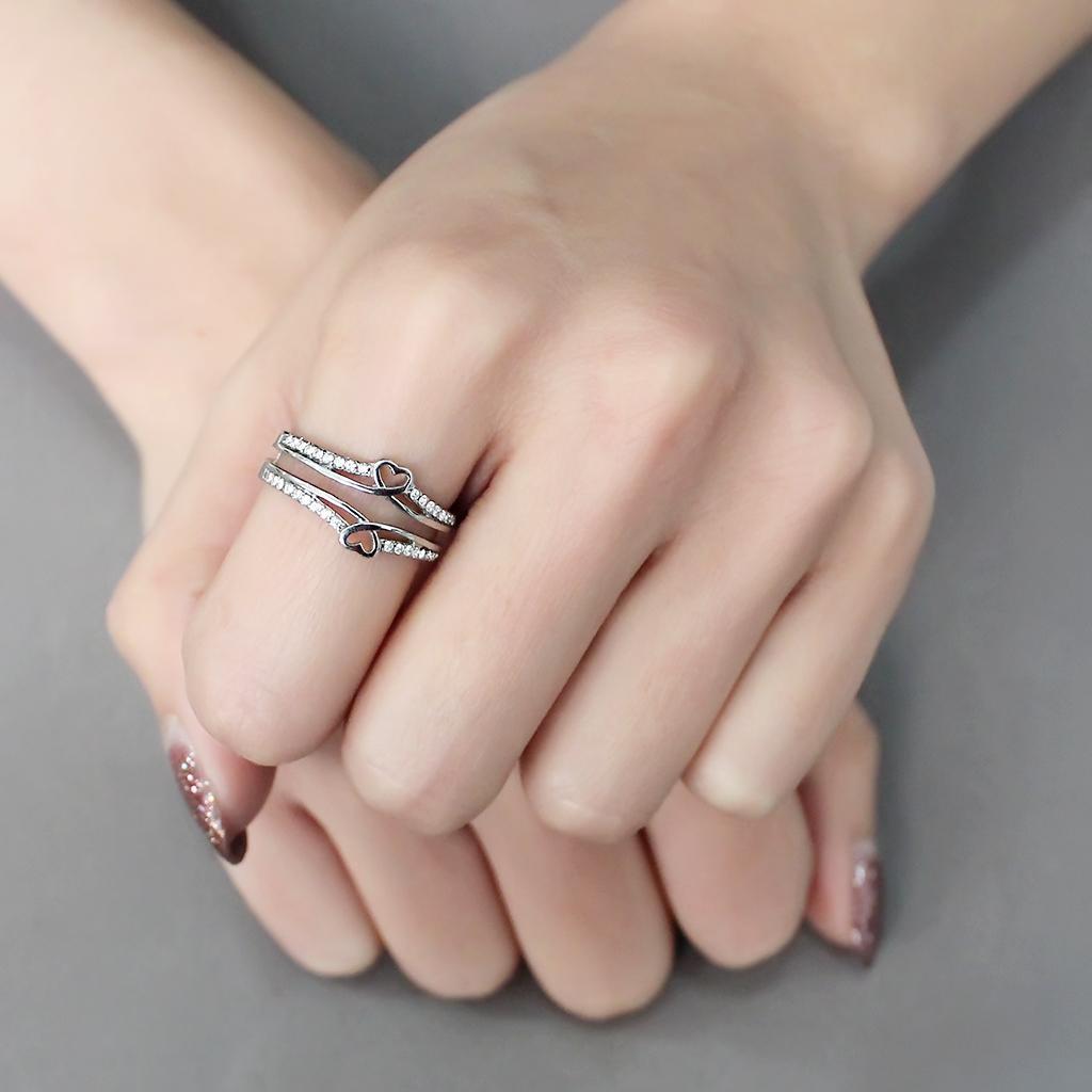 Clear CZ Stainless Steel Ring
