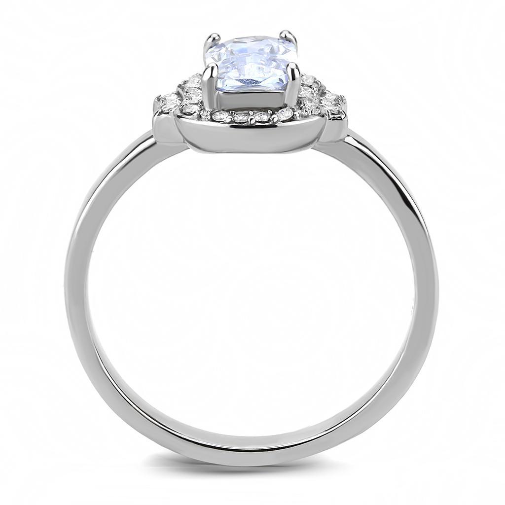 Light Amethyst CZ Stainless Steel Ring