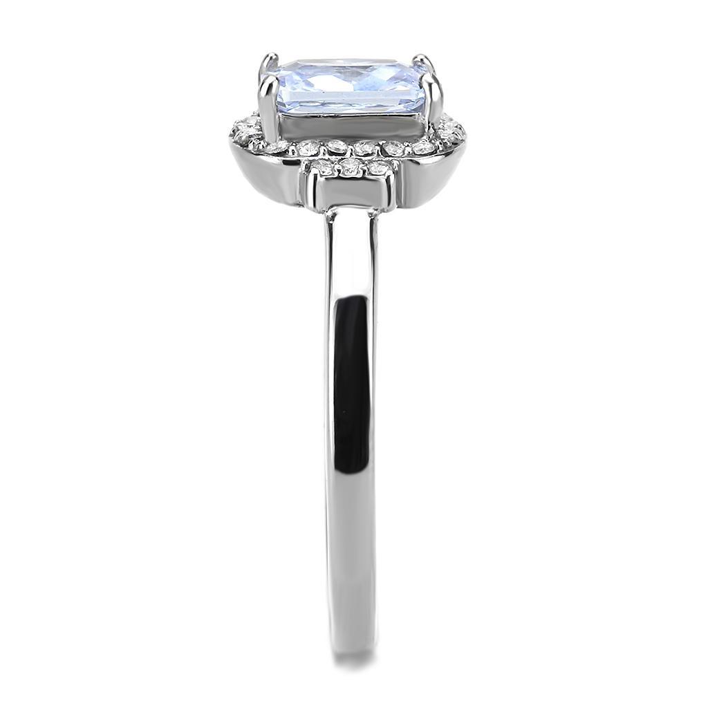 Light Amethyst CZ Stainless Steel Ring