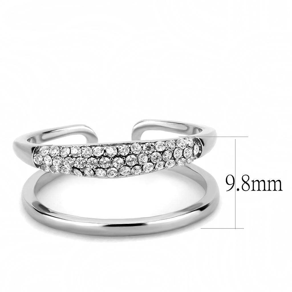 Clear CZ Stainless Steel Ring
