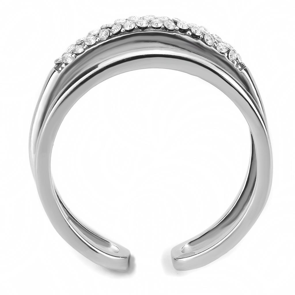 Clear CZ Stainless Steel Ring