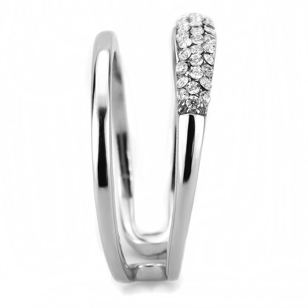 Clear CZ Stainless Steel Ring