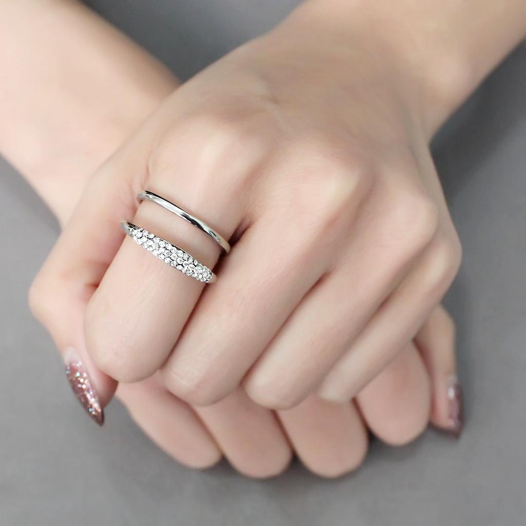 Clear CZ Stainless Steel Ring
