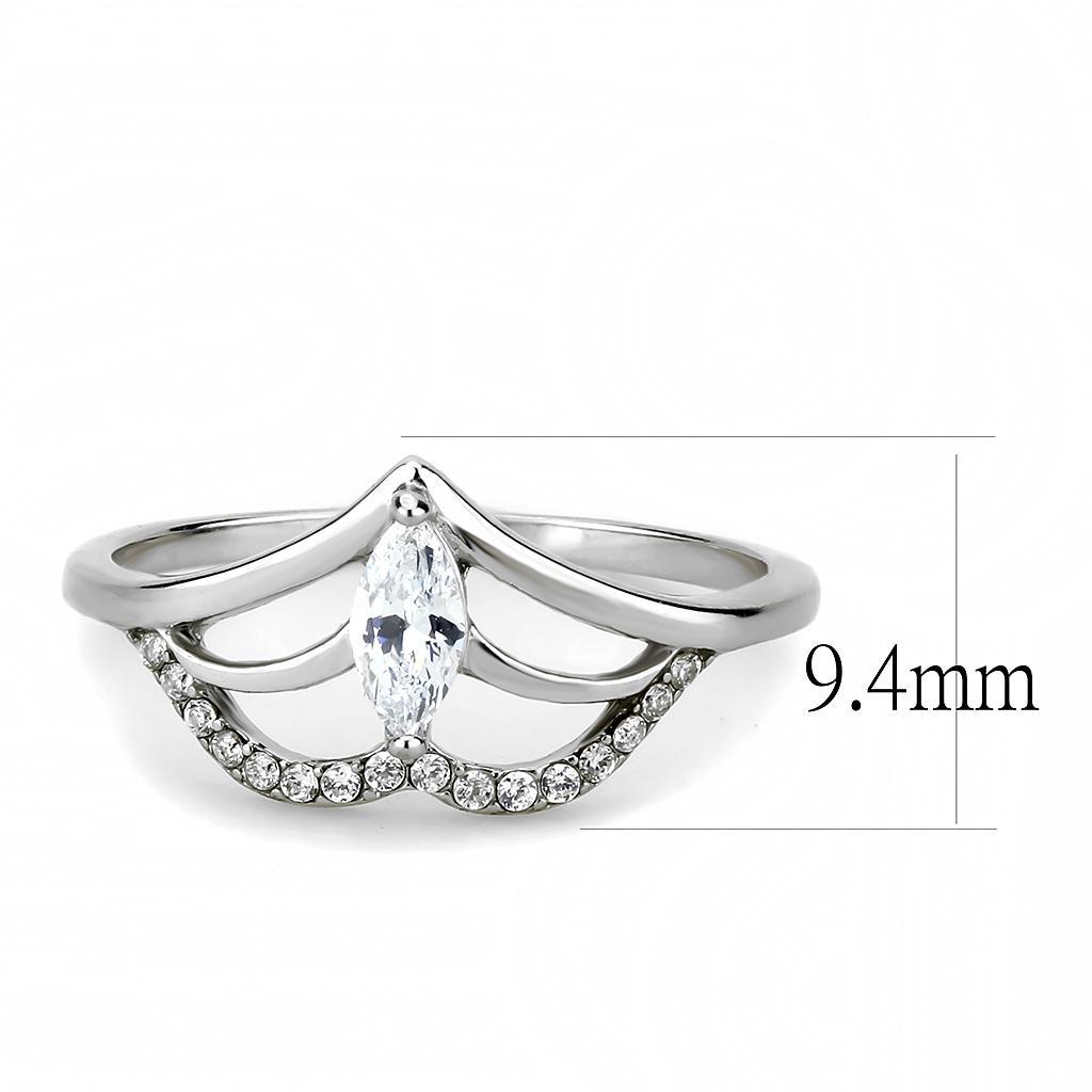 Clear CZ Stainless Steel Ring