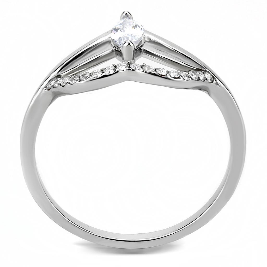 Clear CZ Stainless Steel Ring