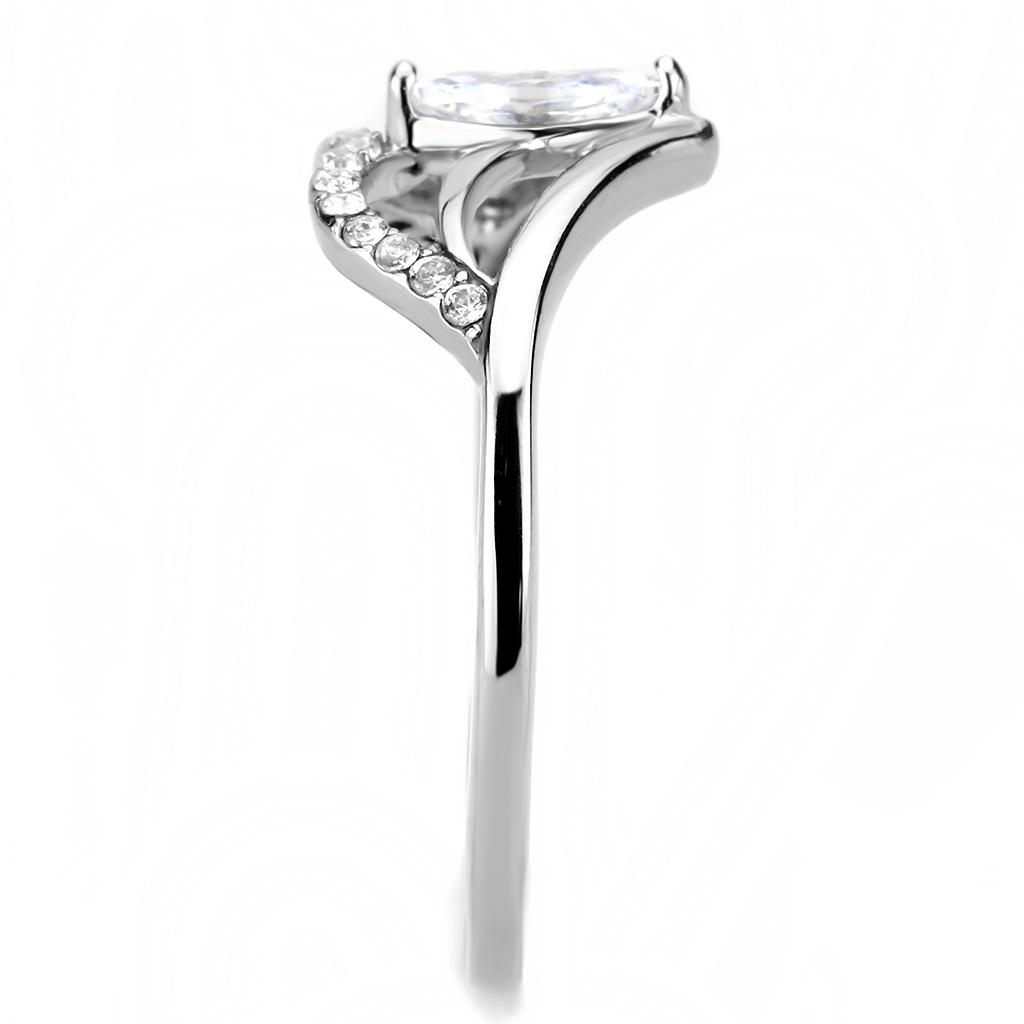 Clear CZ Stainless Steel Ring