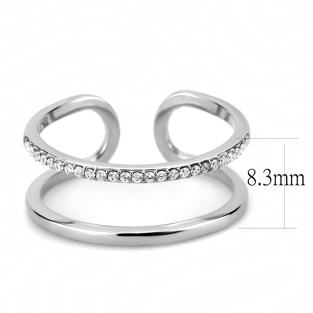 Clear CZ Stainless Steel Ring