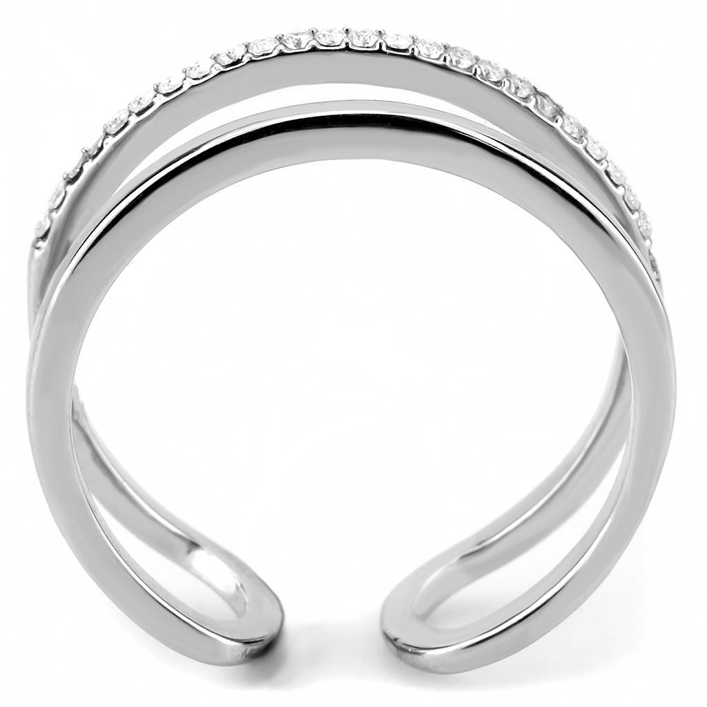 Clear CZ Stainless Steel Ring