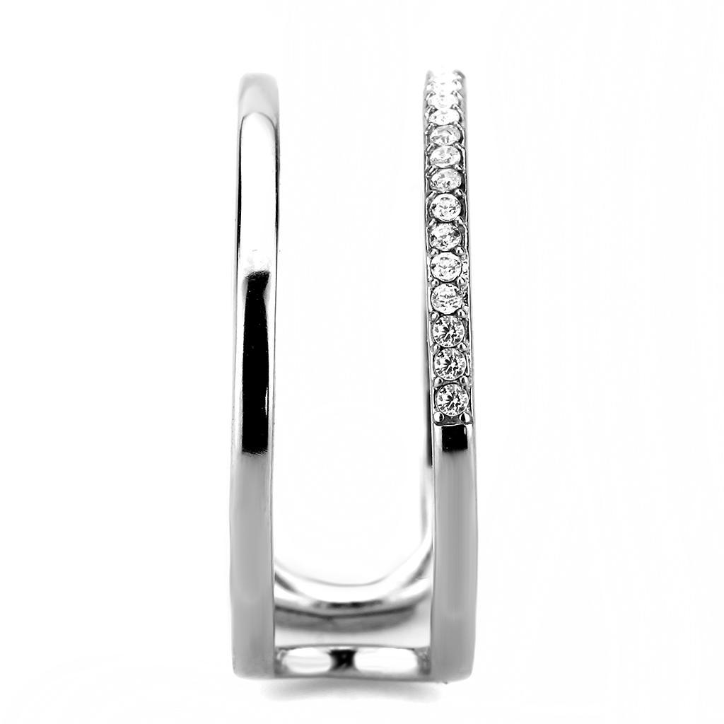 Clear CZ Stainless Steel Ring