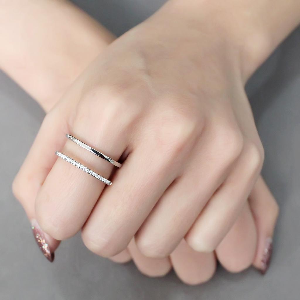 Clear CZ Stainless Steel Ring