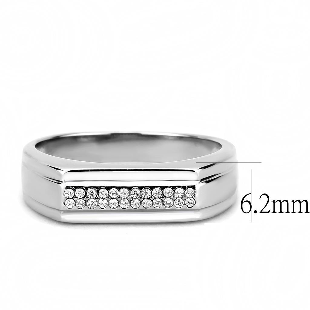 Clear CZ Stainless Steel Ring