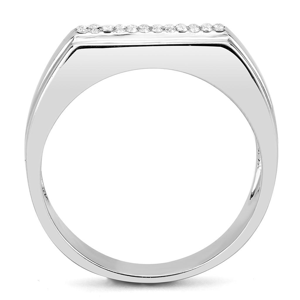 Clear CZ Stainless Steel Ring