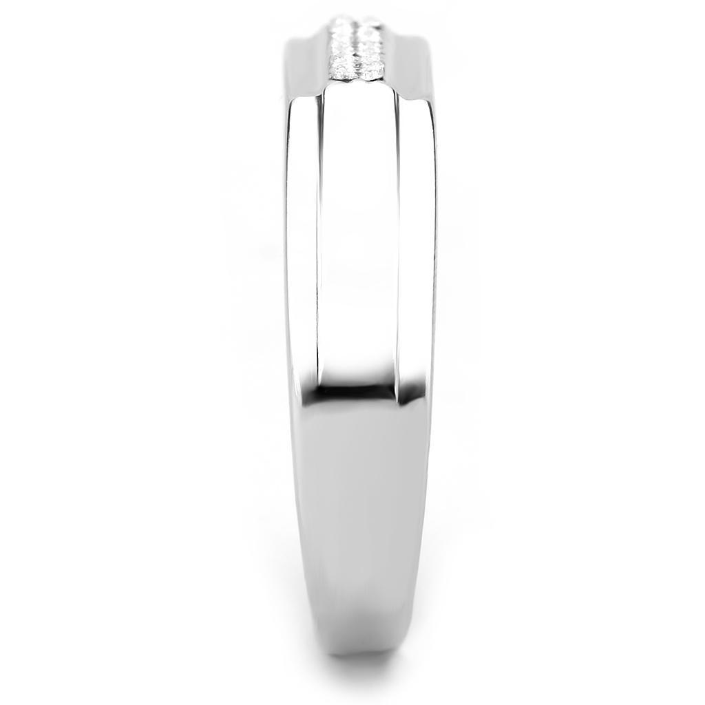Clear CZ Stainless Steel Ring