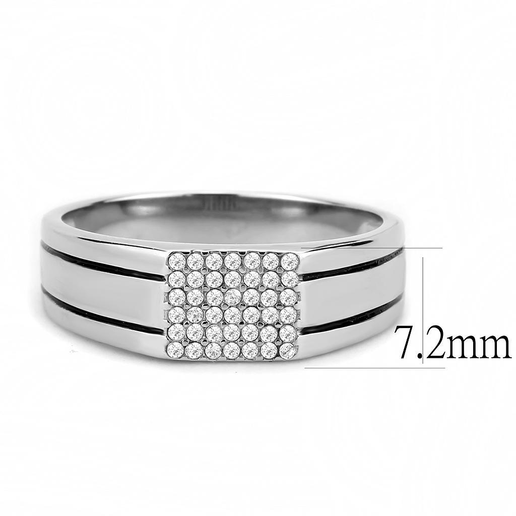 Clear CZ Stainless Steel Ring