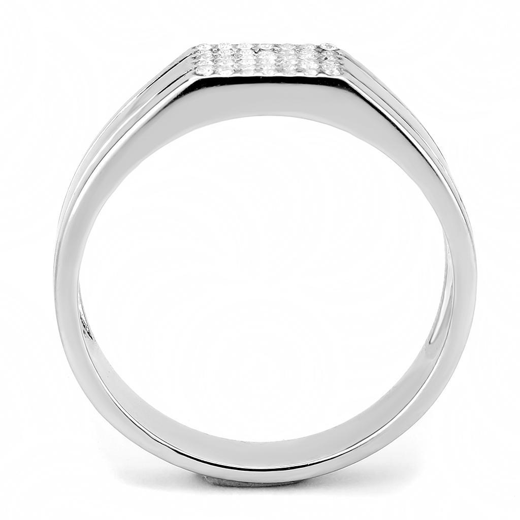 Clear CZ Stainless Steel Ring