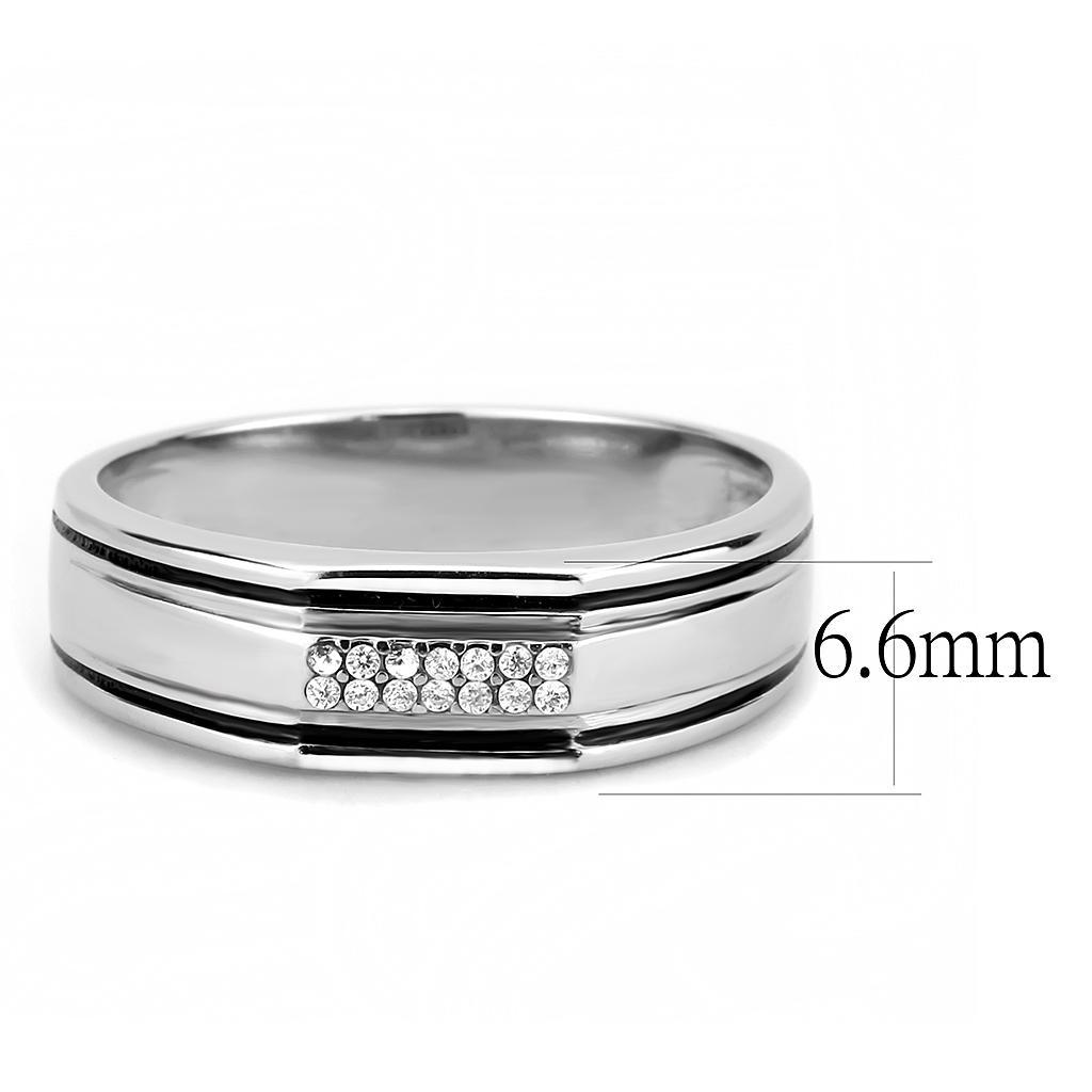 Clear CZ Stainless Steel Ring