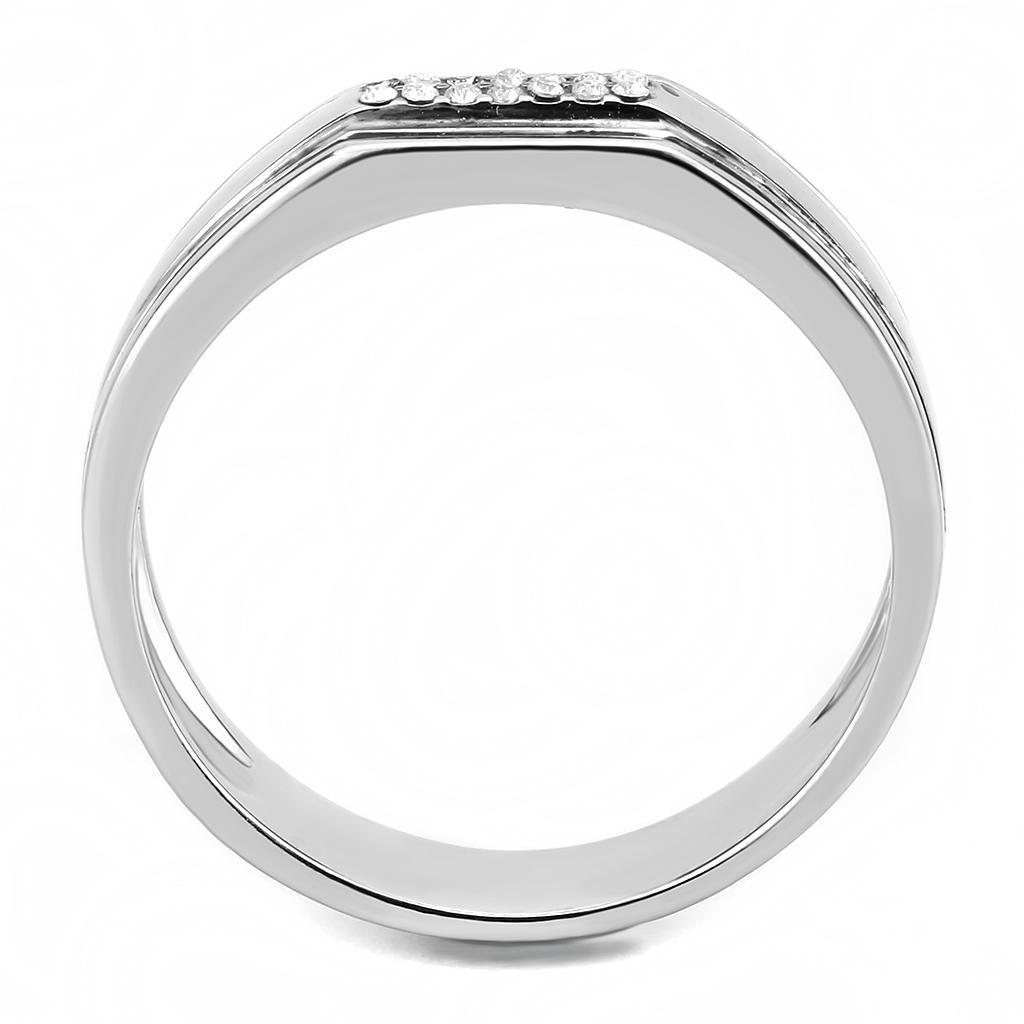 Clear CZ Stainless Steel Ring