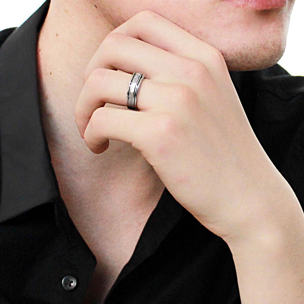 Clear CZ Stainless Steel Ring