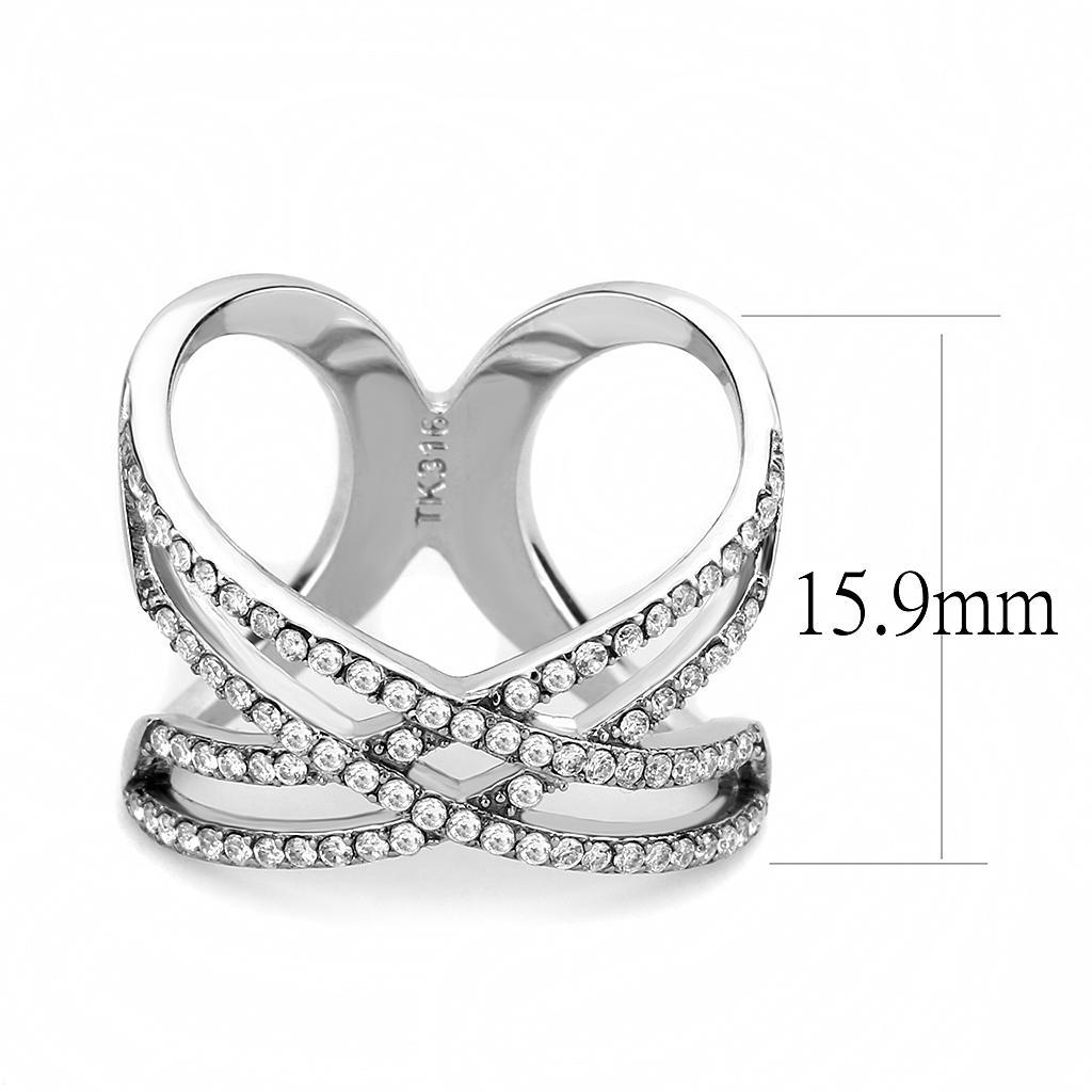 Clear CZ Stainless Steel Ring