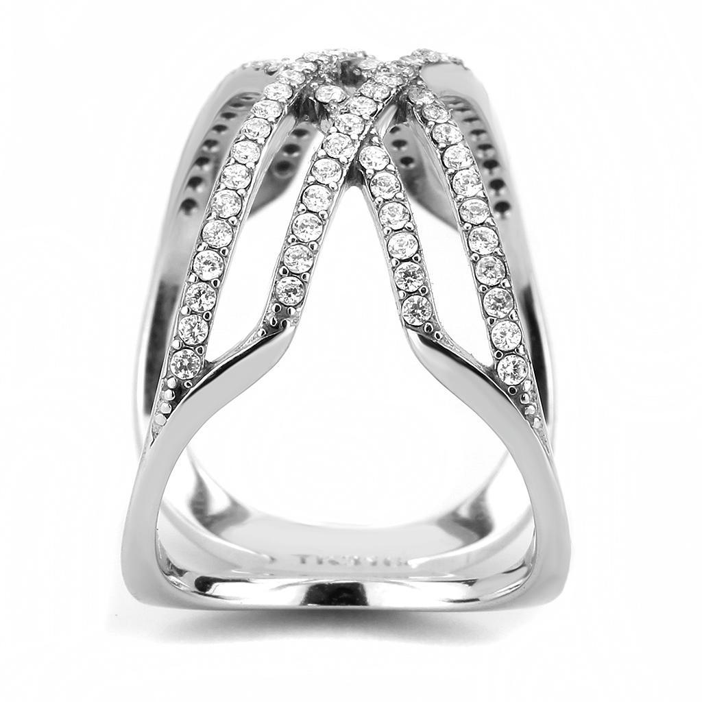 Clear CZ Stainless Steel Ring