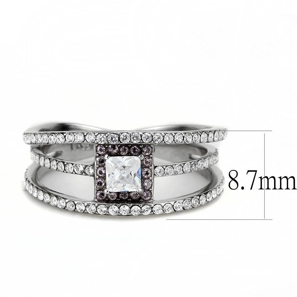 Clear CZ Stainless Steel Ring