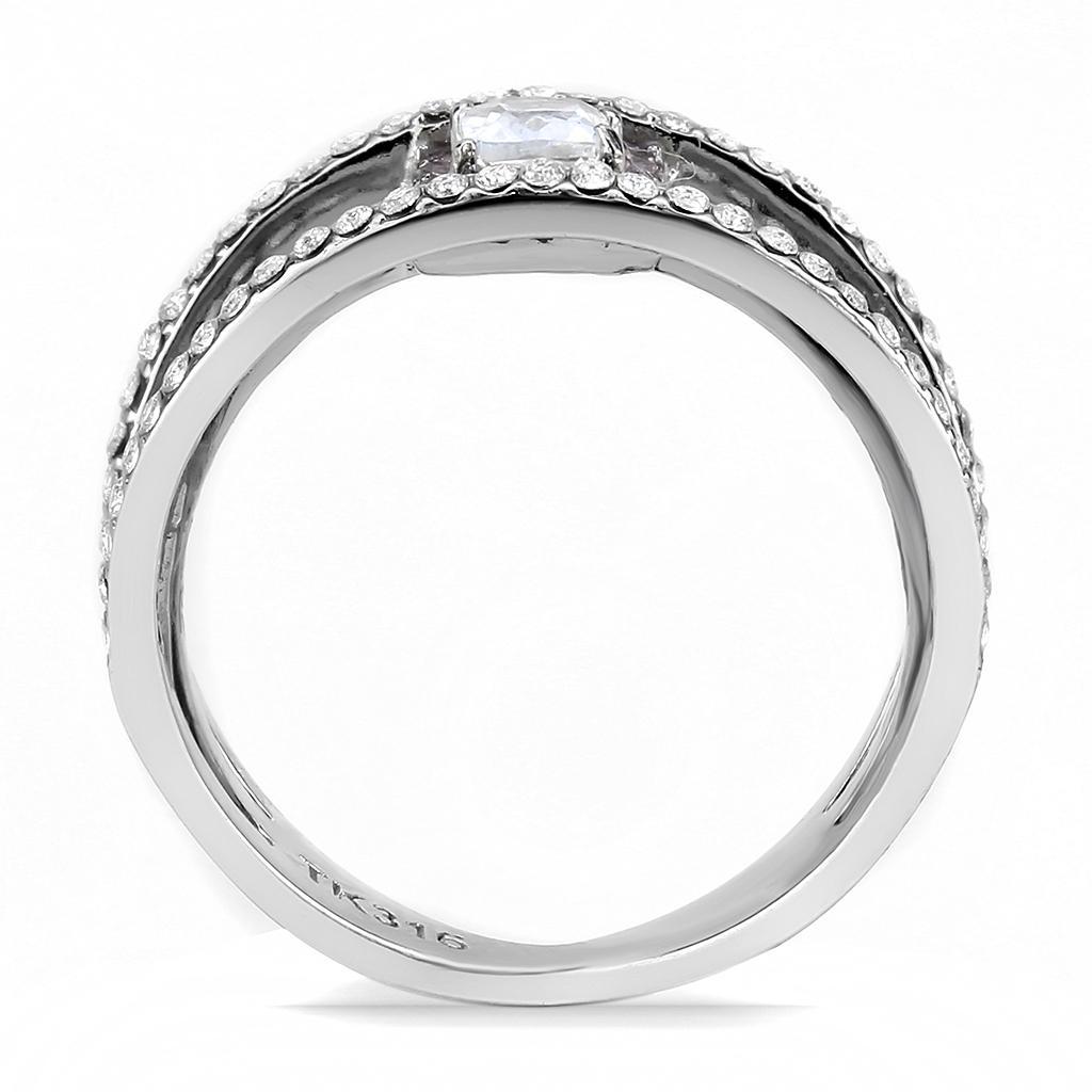 Clear CZ Stainless Steel Ring