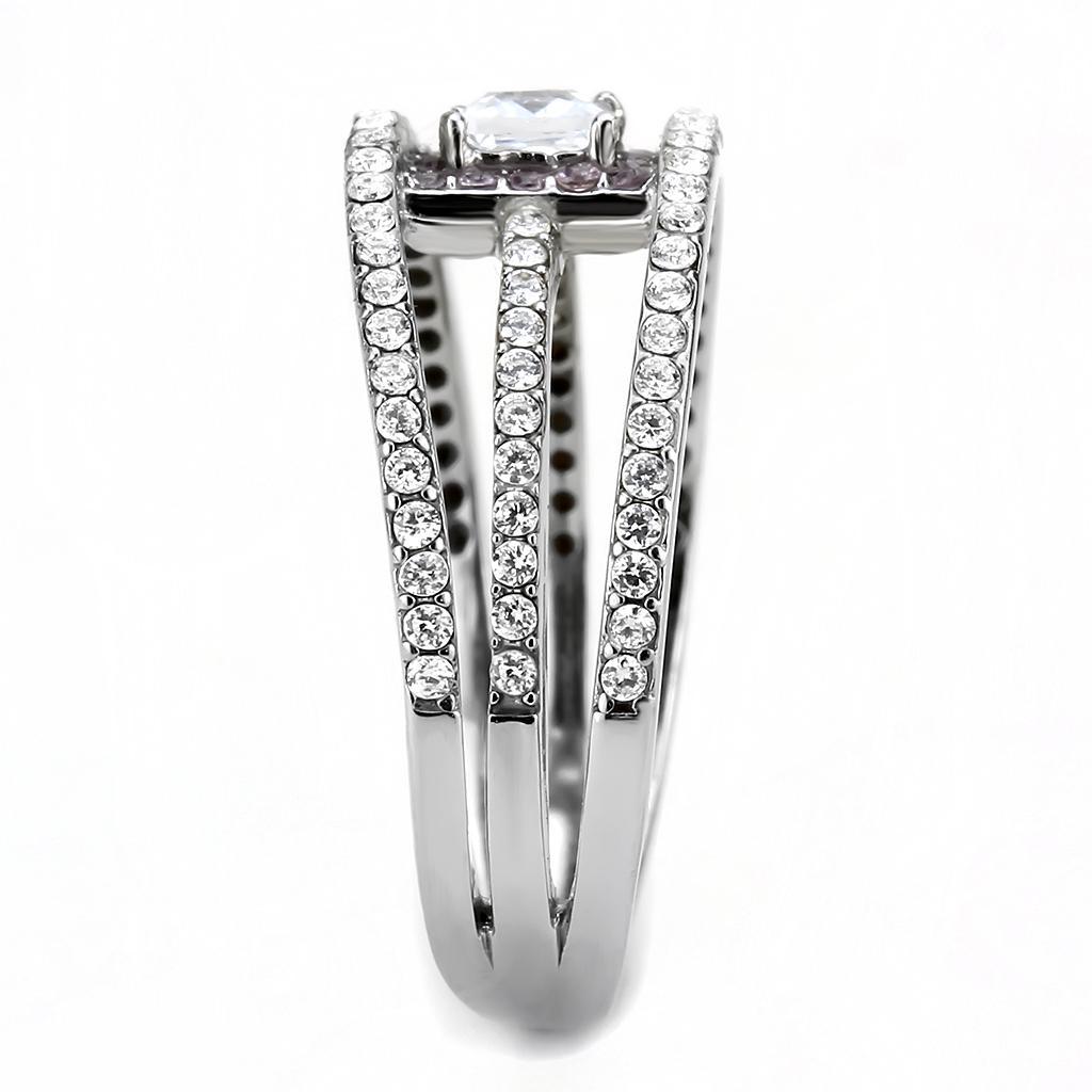 Clear CZ Stainless Steel Ring