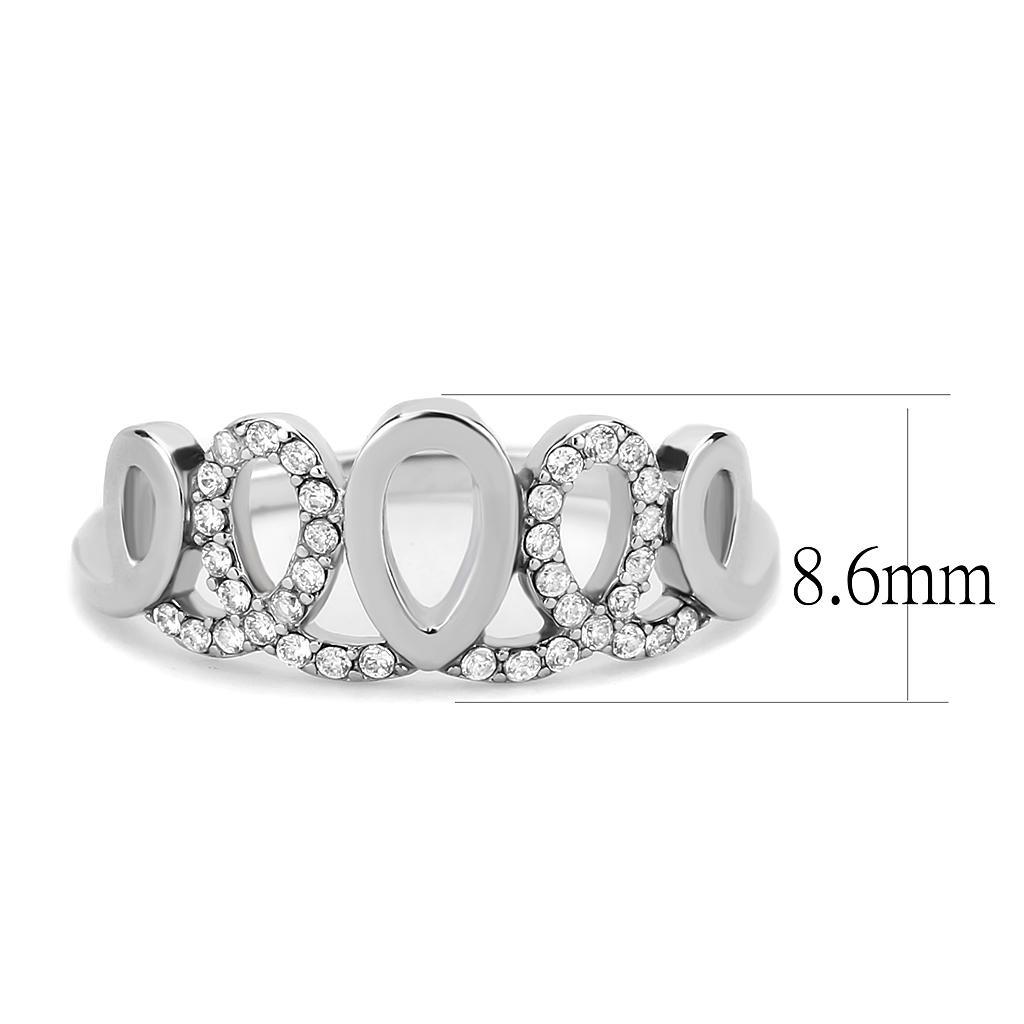 Clear CZ Stainless Steel Ring