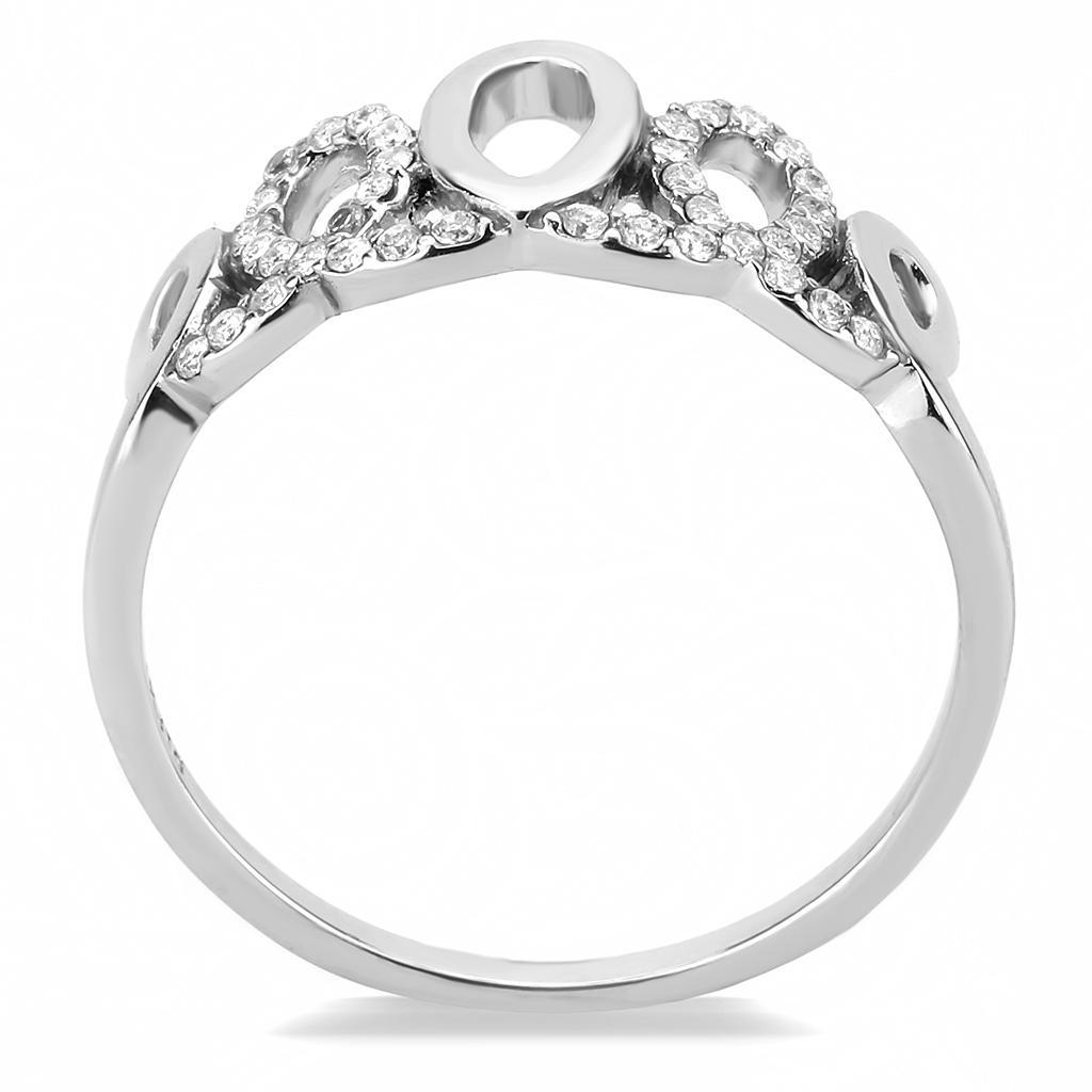 Clear CZ Stainless Steel Ring