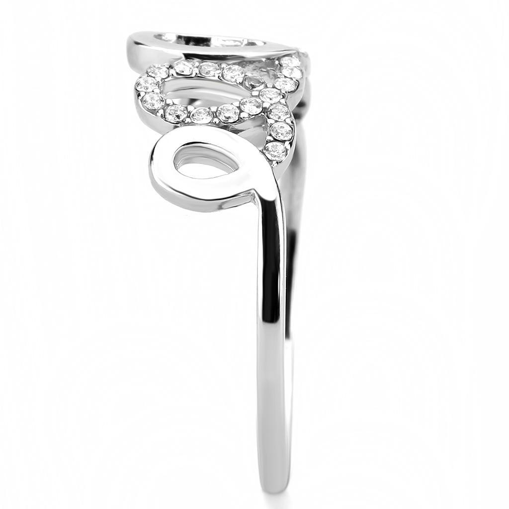 Clear CZ Stainless Steel Ring