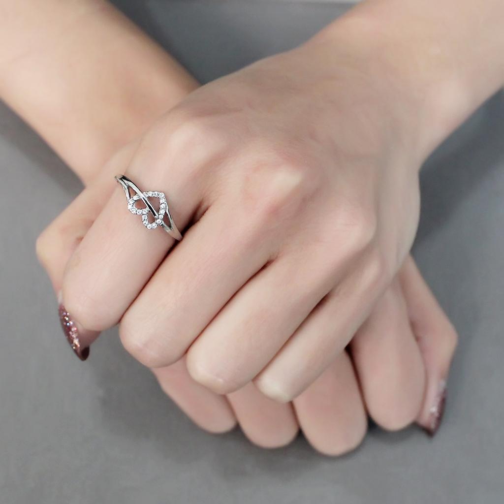 Clear CZ Stainless Steel Ring
