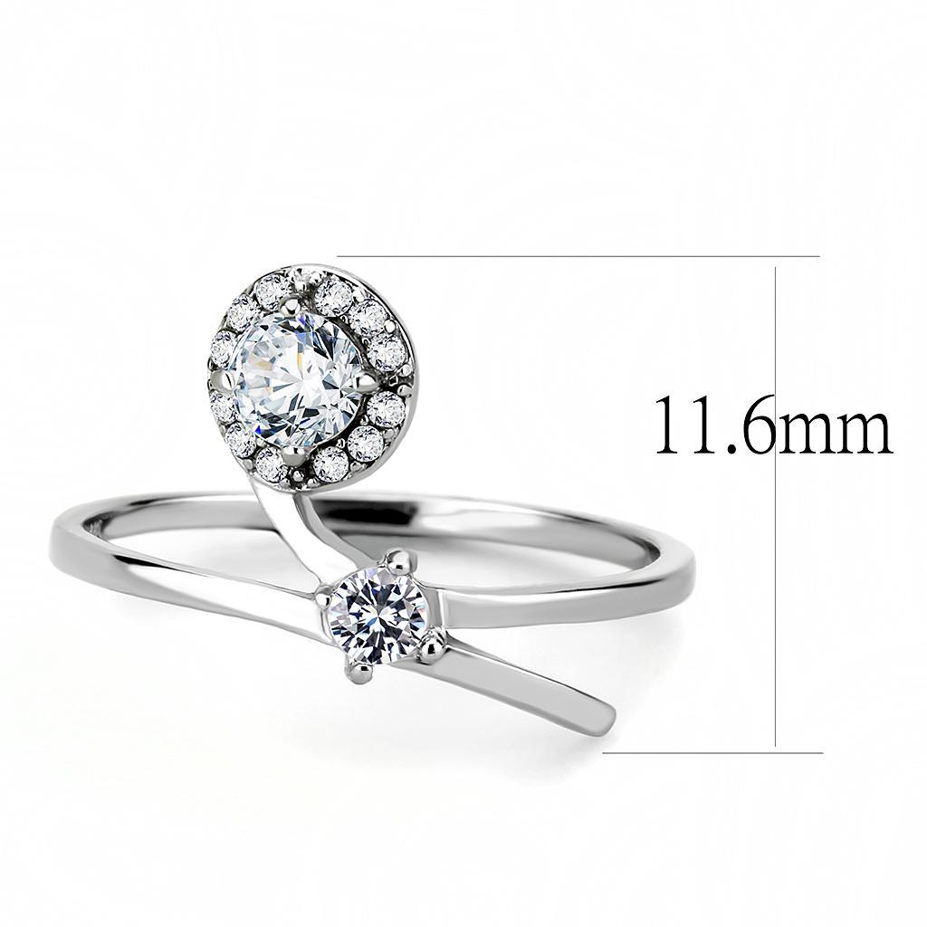 Clear CZ Stainless Steel Ring